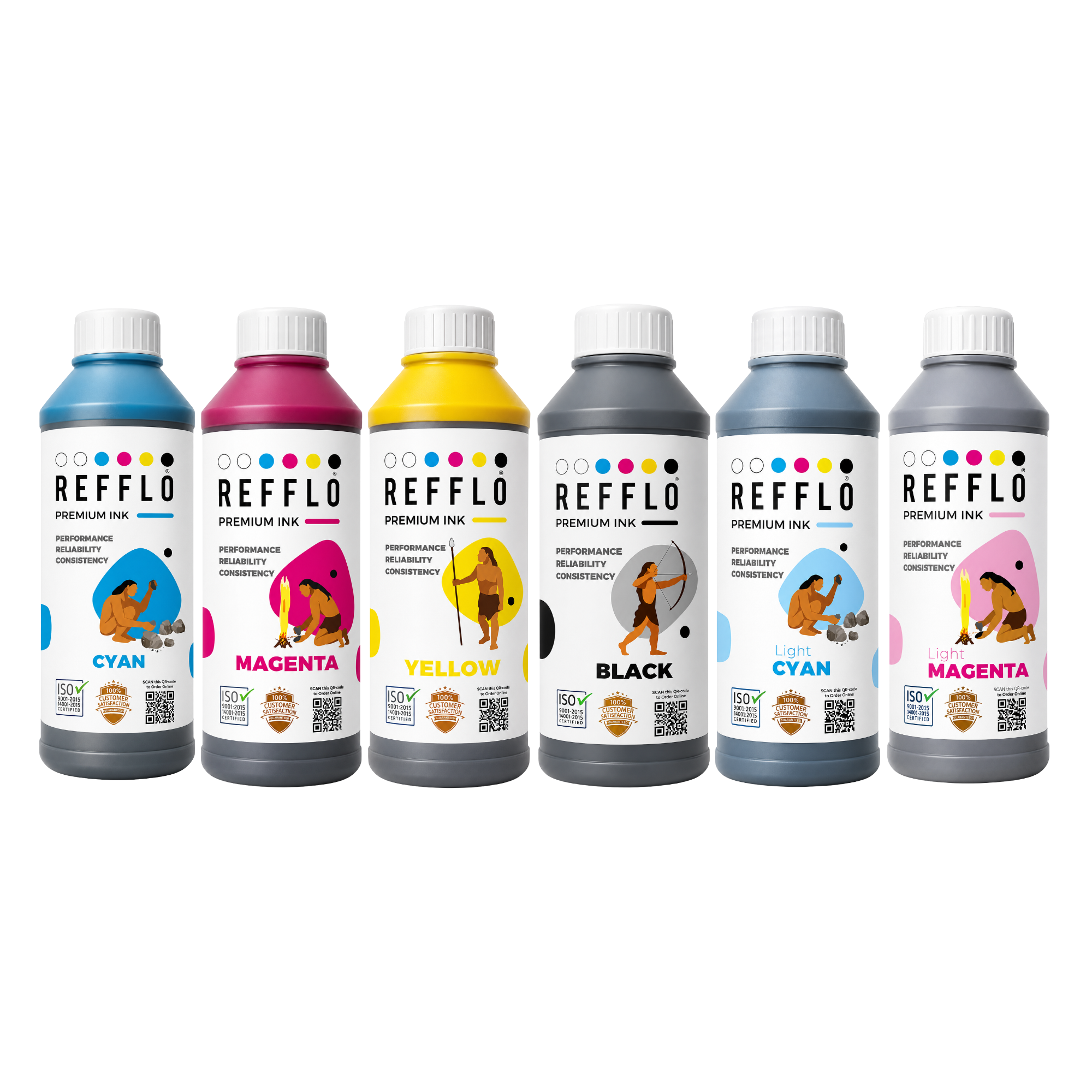 REFFLO 057 Premium Compatible Inks for Epson L8050/ L18050/ L8100 EcoTank printers (Bulk Pack)
